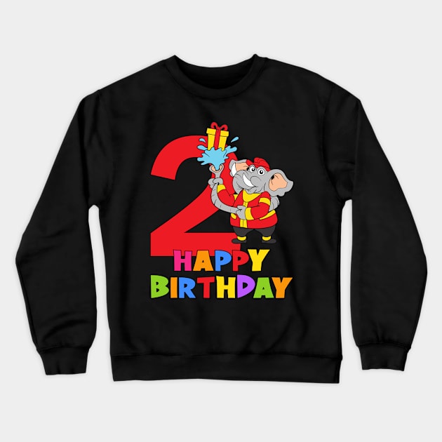 2nd Birthday Party 2 Year Old 2 Years Crewneck Sweatshirt by KidsBirthdayPartyShirts